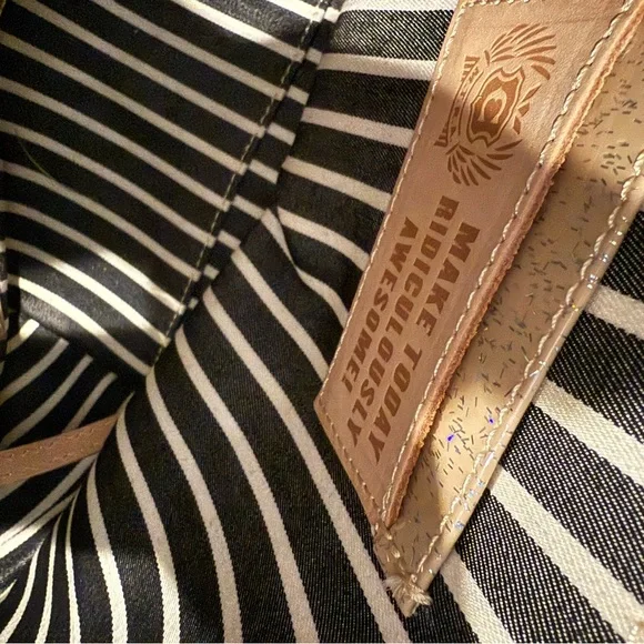 Consuela Textured Cream Tote with Multicolor Strap - Picture 5 of 6